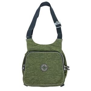 Kipling Private Transport Green Nylon Crossbody Messenger Bag Vintage